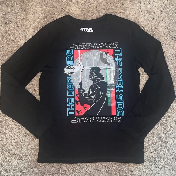 Star Wars Darth Vader Death Star Long Sleeve Graphic T-Shirt - Boys Medium - Picture 2 of 5